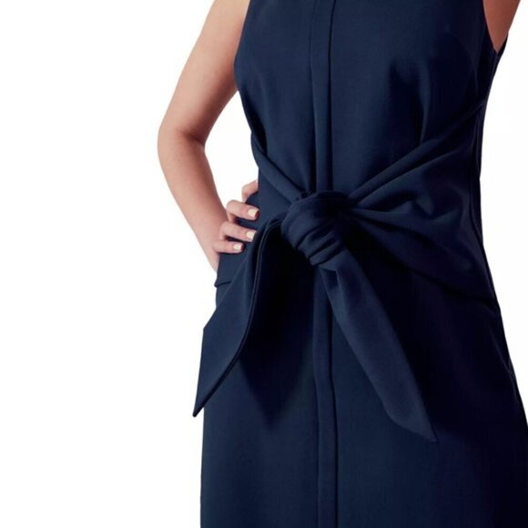 Ted Baker Papron Colour By Numbers Waist Tie Dress Navy US Size 6/ Ted Size 2 - Picture 4 of 14